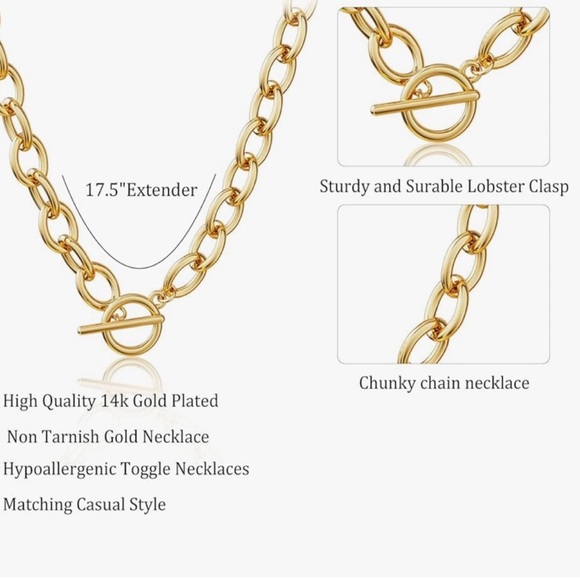 NEW 18k Gold Plated elegant gold chain necklace - Picture 2 of 4